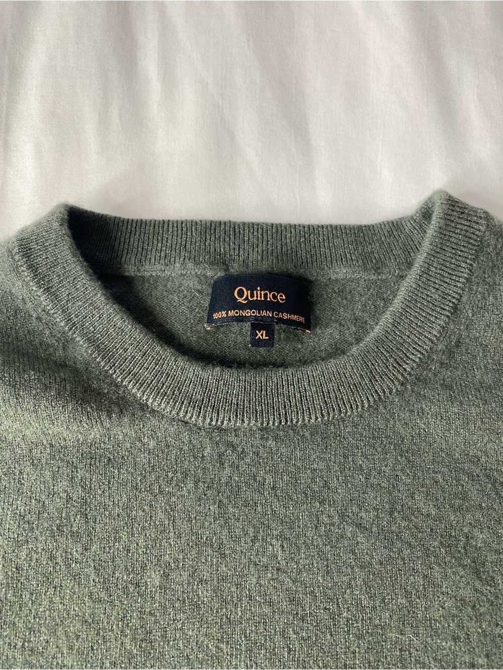 Quince 100% Mongolian Cashmere Sweater Dark Sage Camo Green Womens XL